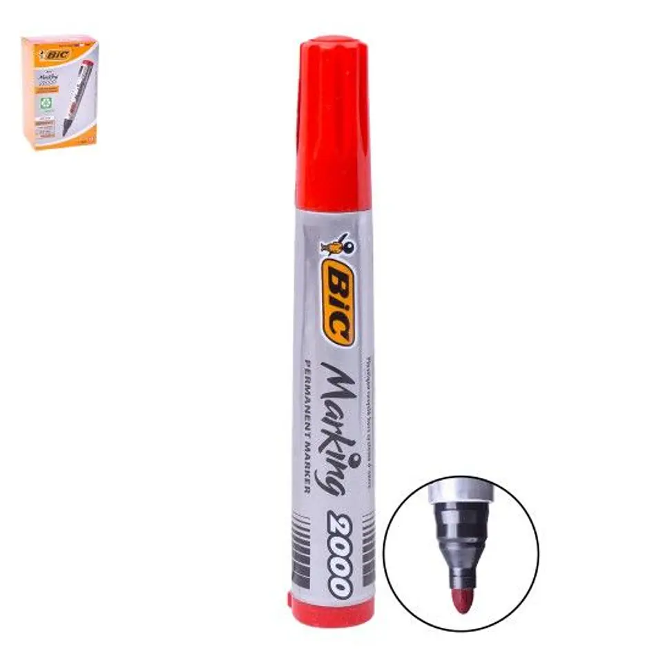 BIC MARCADOR PERMANENTE MARKING VERM. 12 UNI. 1
