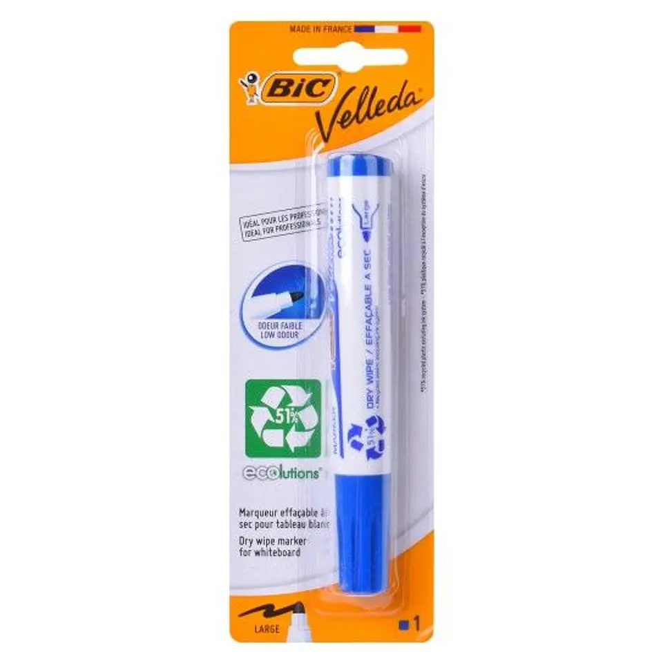 BIC MARCADOR VELLEDA ECO AZUL 1