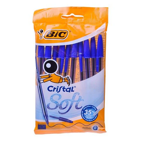 BIC CANETA CRISTAL SOFT AZUL 10 UNI.