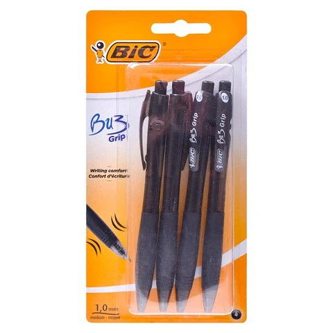 BIC CANETA BU3 GRIP PRETA