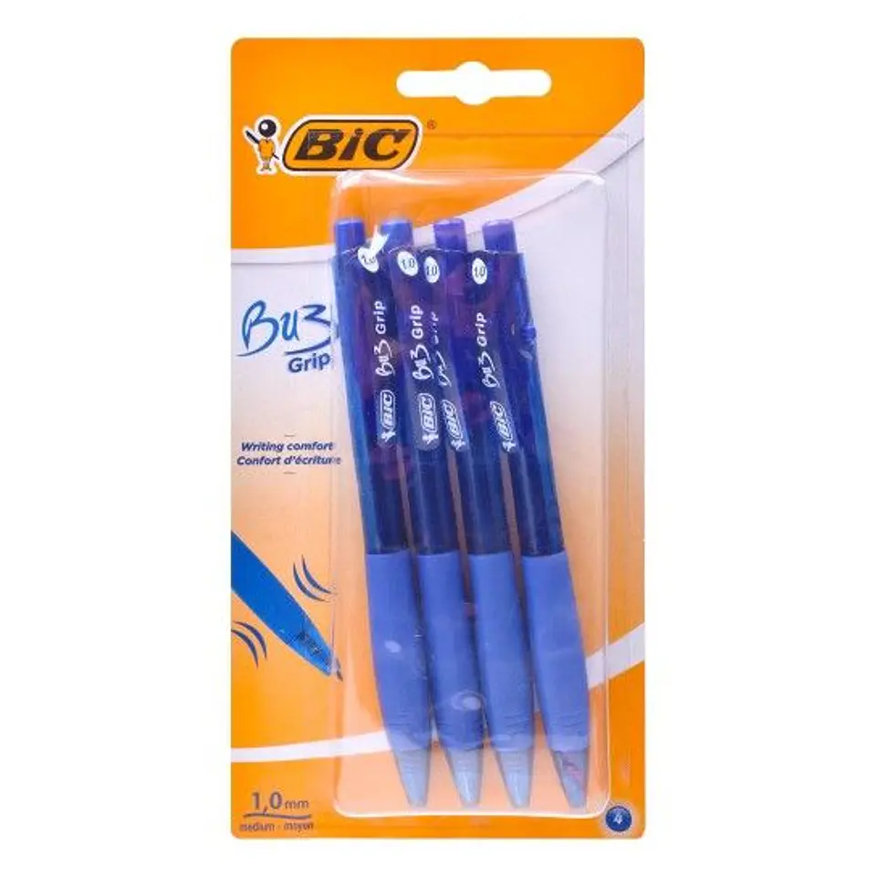 BIC CANETA BU3 GRIP AZUL 4 UNI. 1