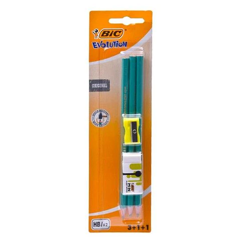 BIC LÁPIS EVOLUT 3 UNI. C/BORRACHA+AFIA