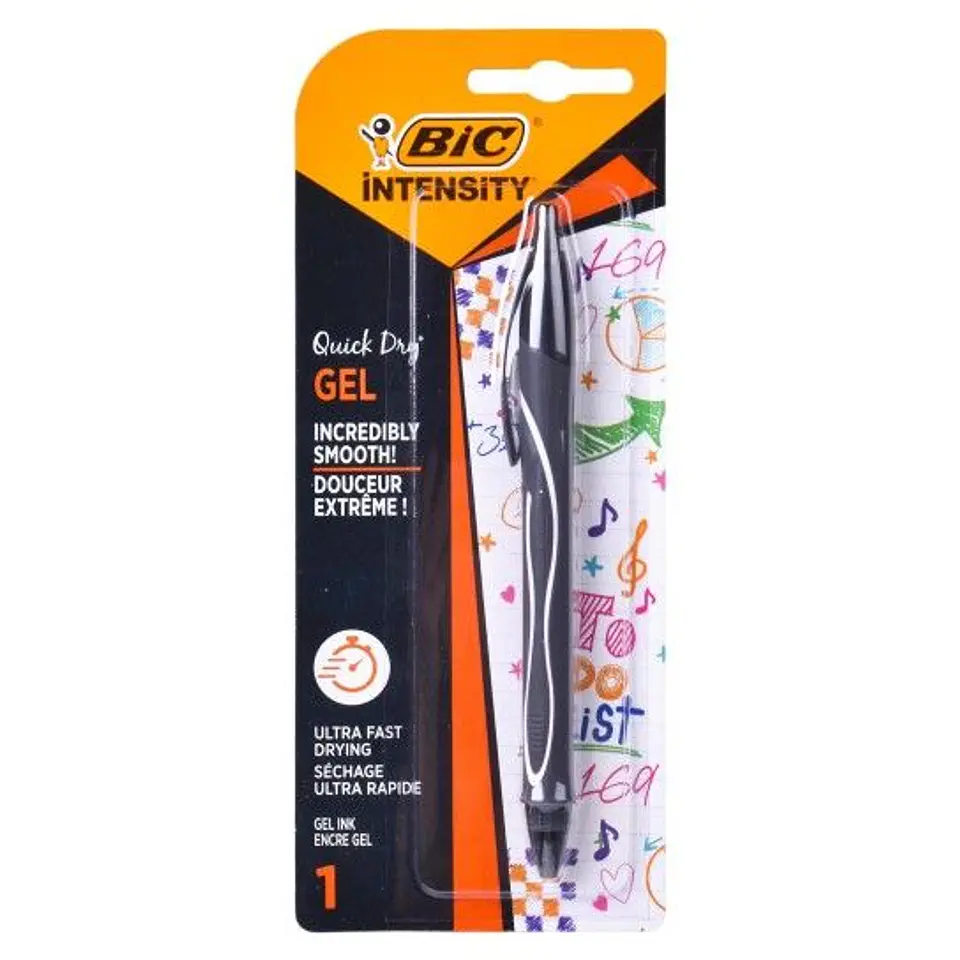 BIC CANETA GEL QUICK DRU PRETA 1