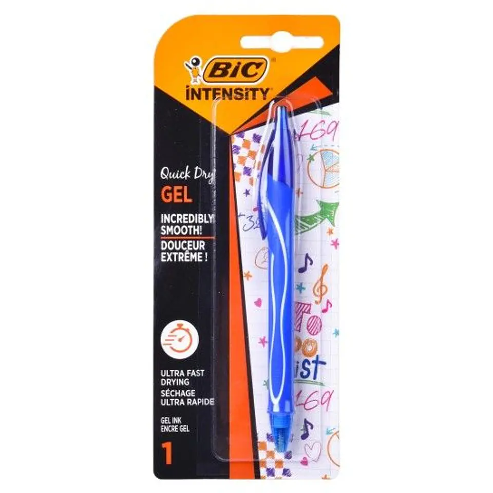 BIC CANETA GEL QUICK DRU AZUL 1