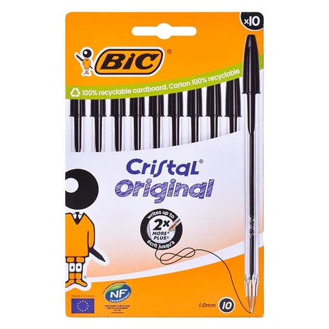 BIC CANETA CRISTAL PRETA 10 UNI.
