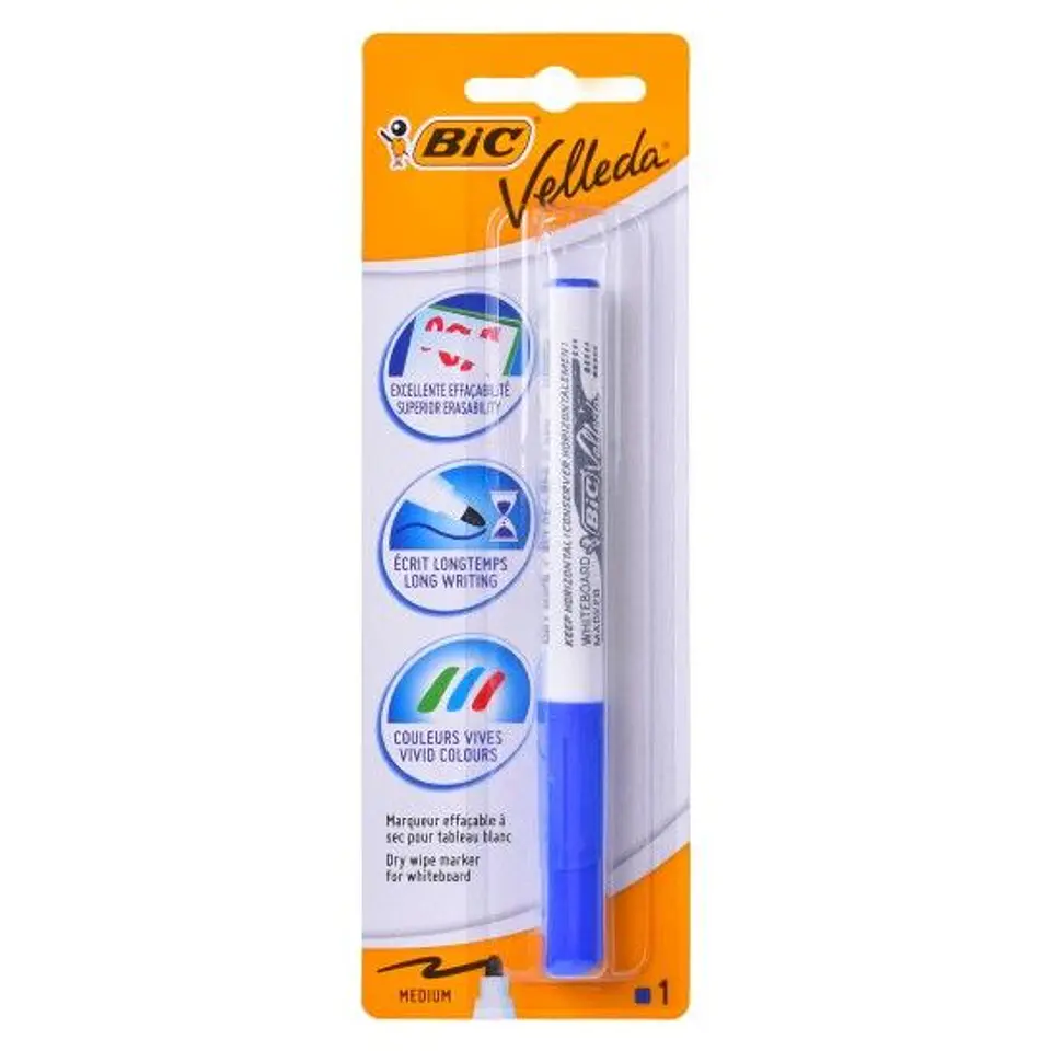 MARCADOR AZUL BIC VELLEDA 1
