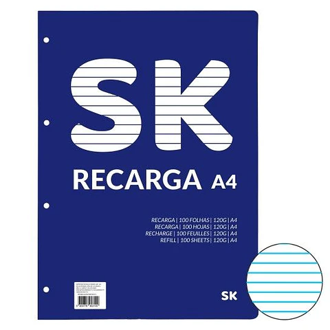 RECARGA FOLHAS PAUTAD A4