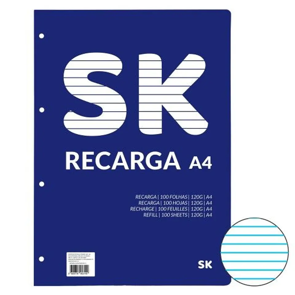 RECARGA FOLHAS PAUTAD A4 1