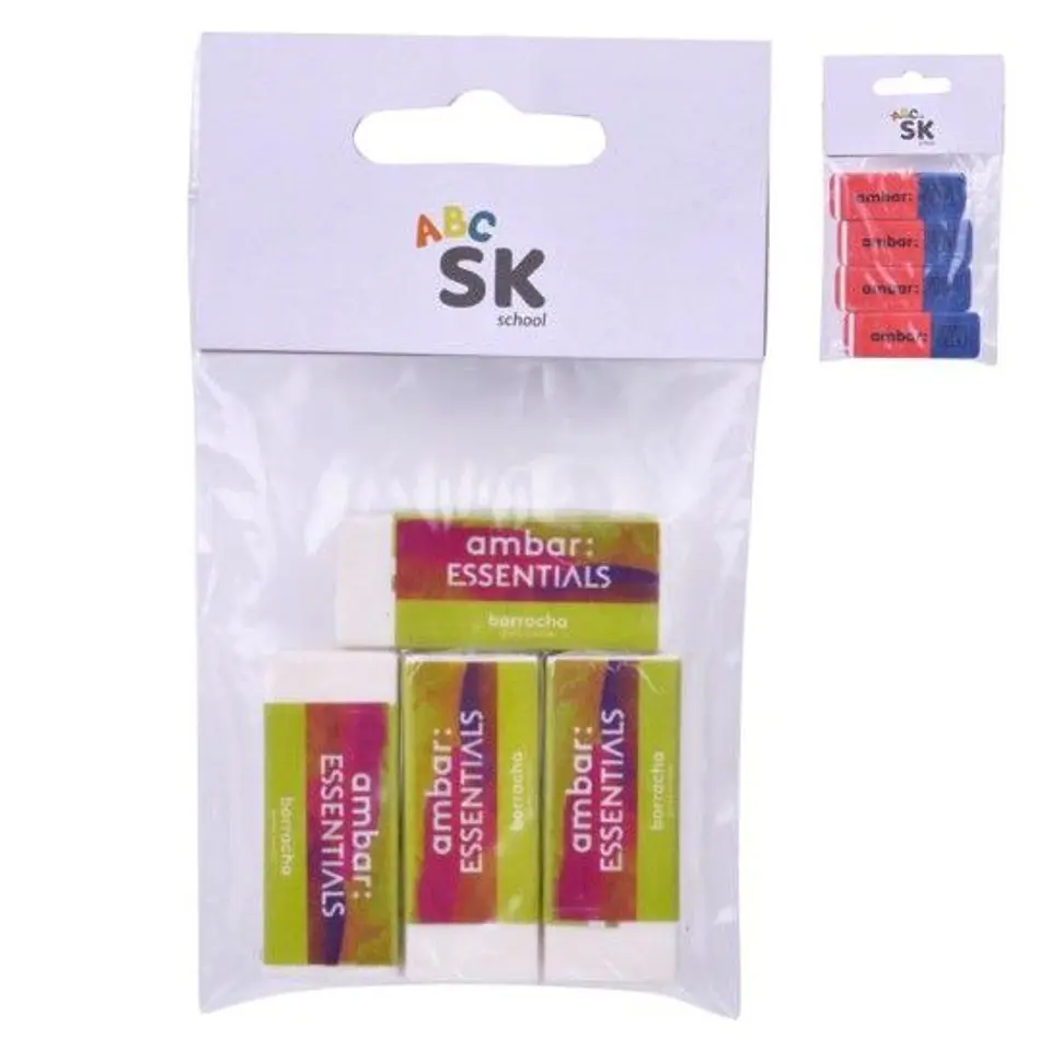 BORRACHAS CONJ. 4 ESCOLAR MISTA SK 1