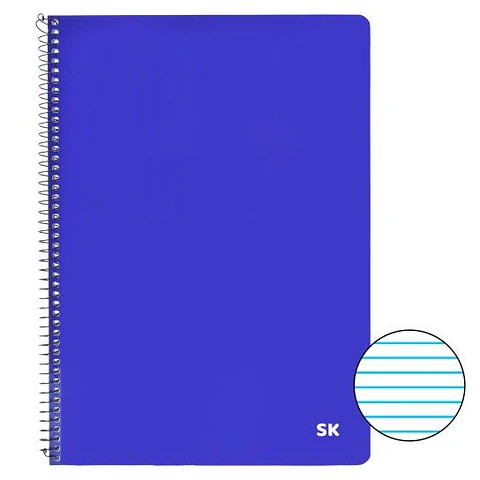 CADERNO A4 PAUTADO CAPA AZUL 