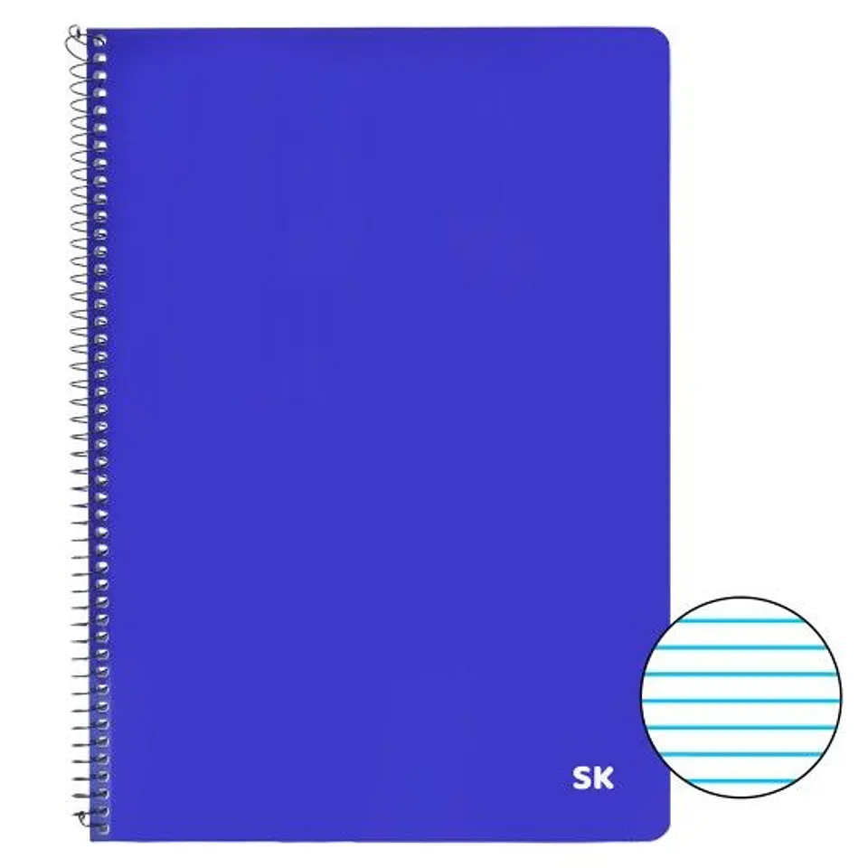 CADERNO A4 PAUTADO CAPA AZUL  1
