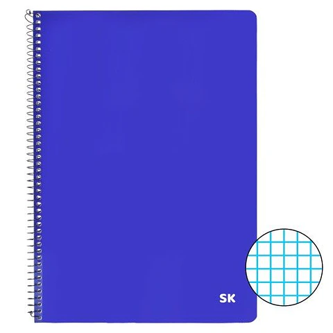 CADERNO A4 QUAD CAPA AZUL