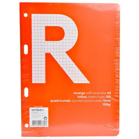 RECARGA A5 100 FLS QUADRICULAR