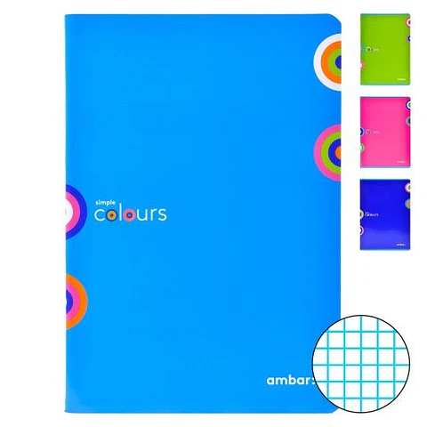 CADERNO A5 QUADRICULADO COLOURS 80FLS