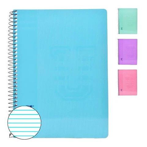 CADERNO A5 PAUTADO ESPIRAL PASTEL 80FLS 
