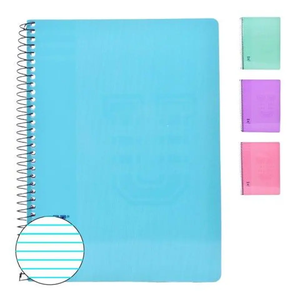 CADERNO A5 PAUTADO ESPIRAL PASTEL 80FLS  1