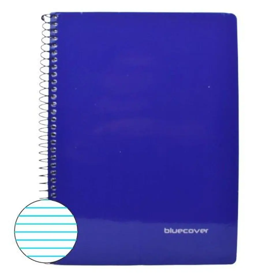 CADERNO A5 PAUTADO ESPIRAL AZUL 80FLS 1