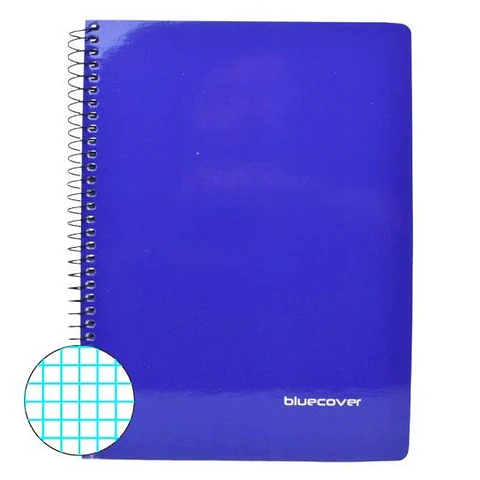 CADERNO A5 QUADRICULADO ESPIRAL AZUL 80FLS 