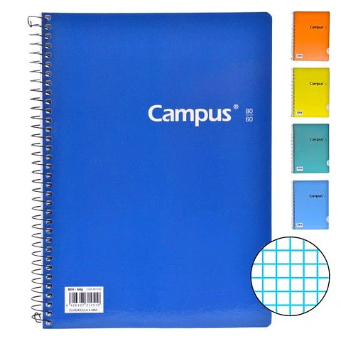 CADERNO A5 QUADRICULADO CAMPUS 60GR
