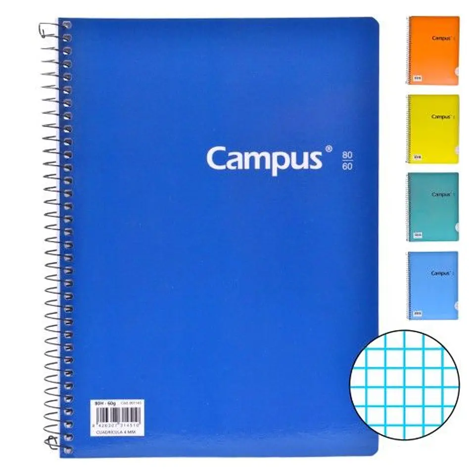 CADERNO A5 QUADRICULADO CAMPUS 60GR 1