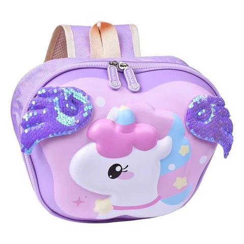 MOCHILA 30X28X8 CM SK UNICÓRNIO ALADO