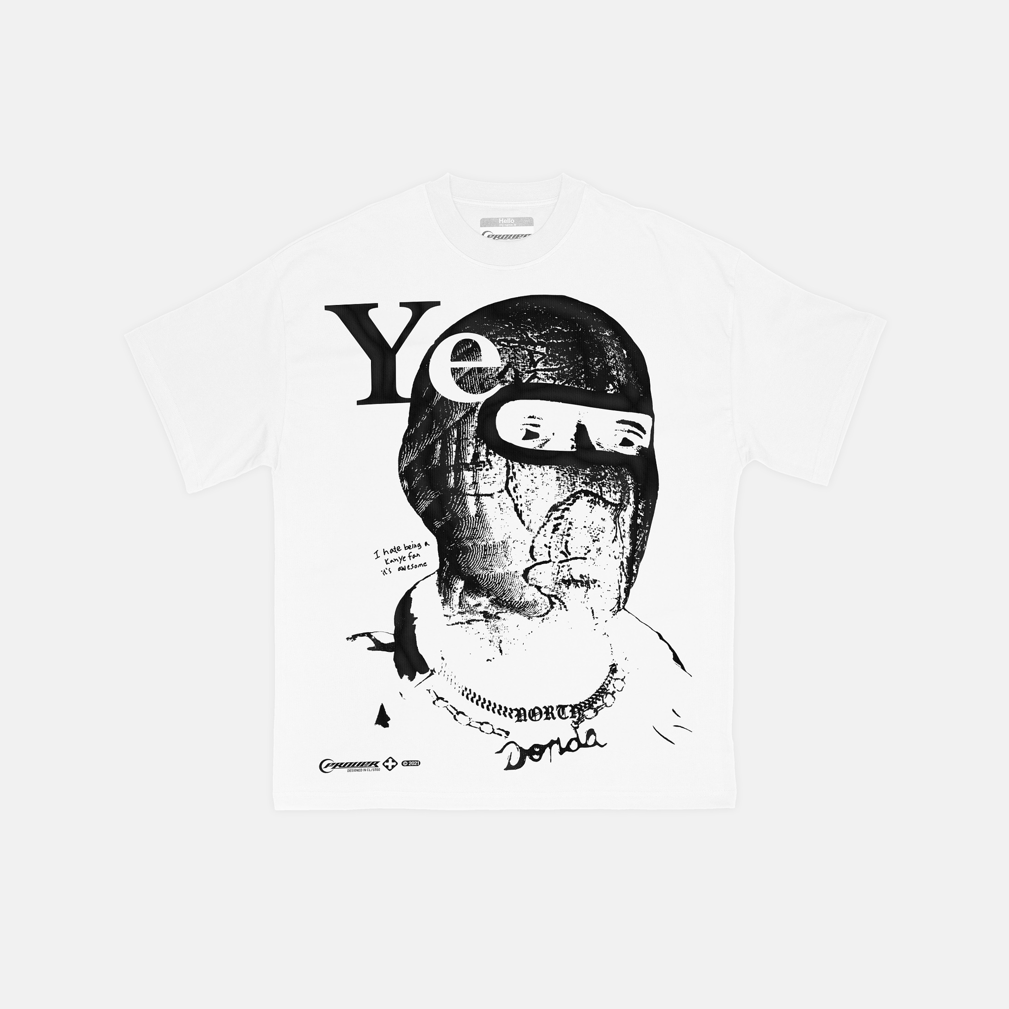 Polera Ye Mask Monochrome Blanca