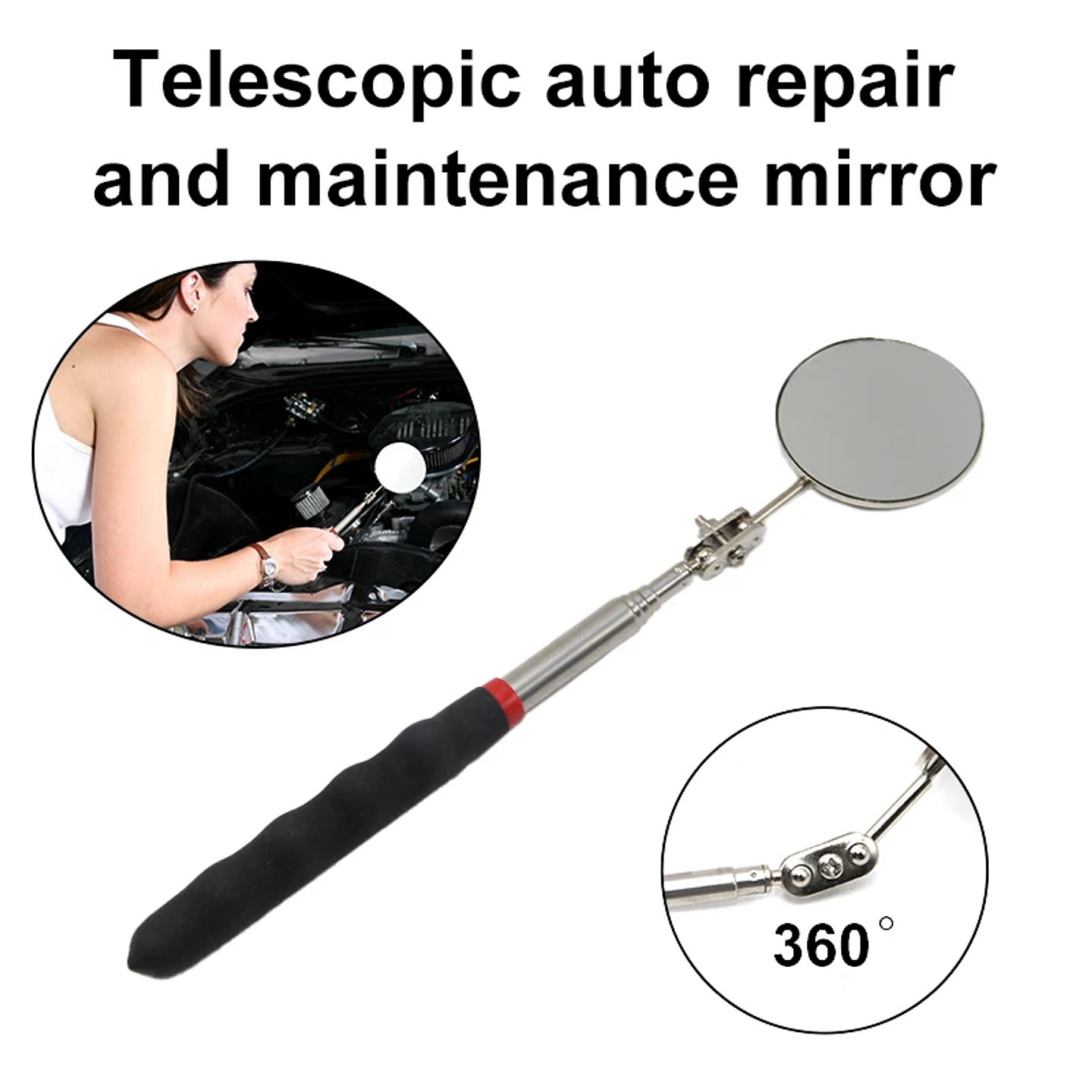 50mm Telescopic Bottom Inspection Mirror with 360° Rotation 1