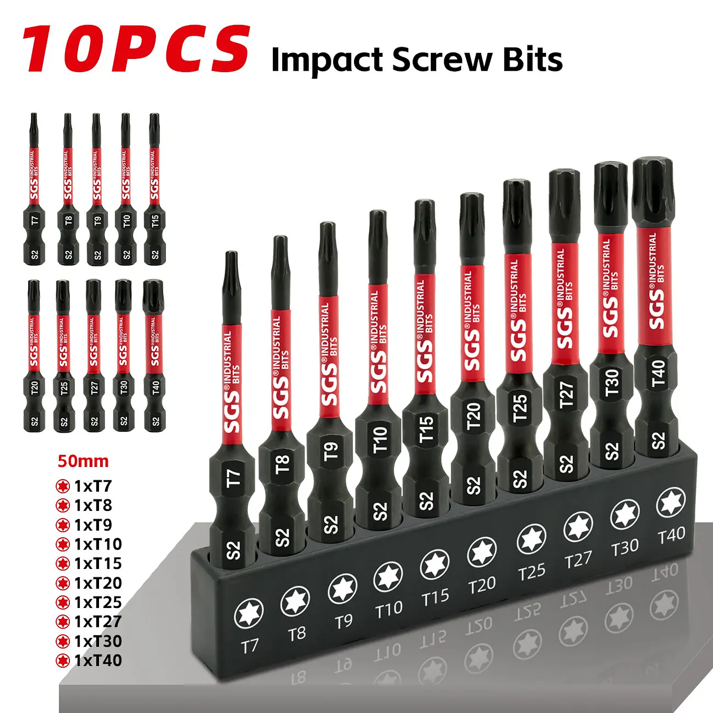 10-Piece Strong Magnetic Anti-Slip Torx Screwdriver Bit Set 1