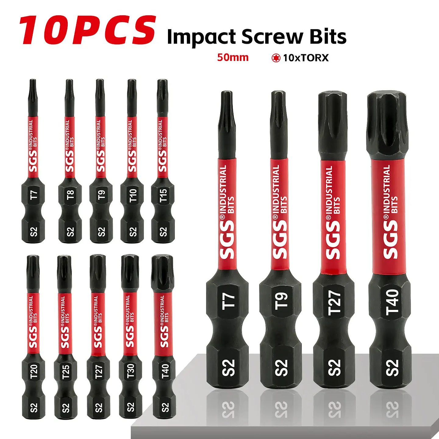 10-Piece Strong Magnetic Anti-Slip Torx Screwdriver Bit Set 2