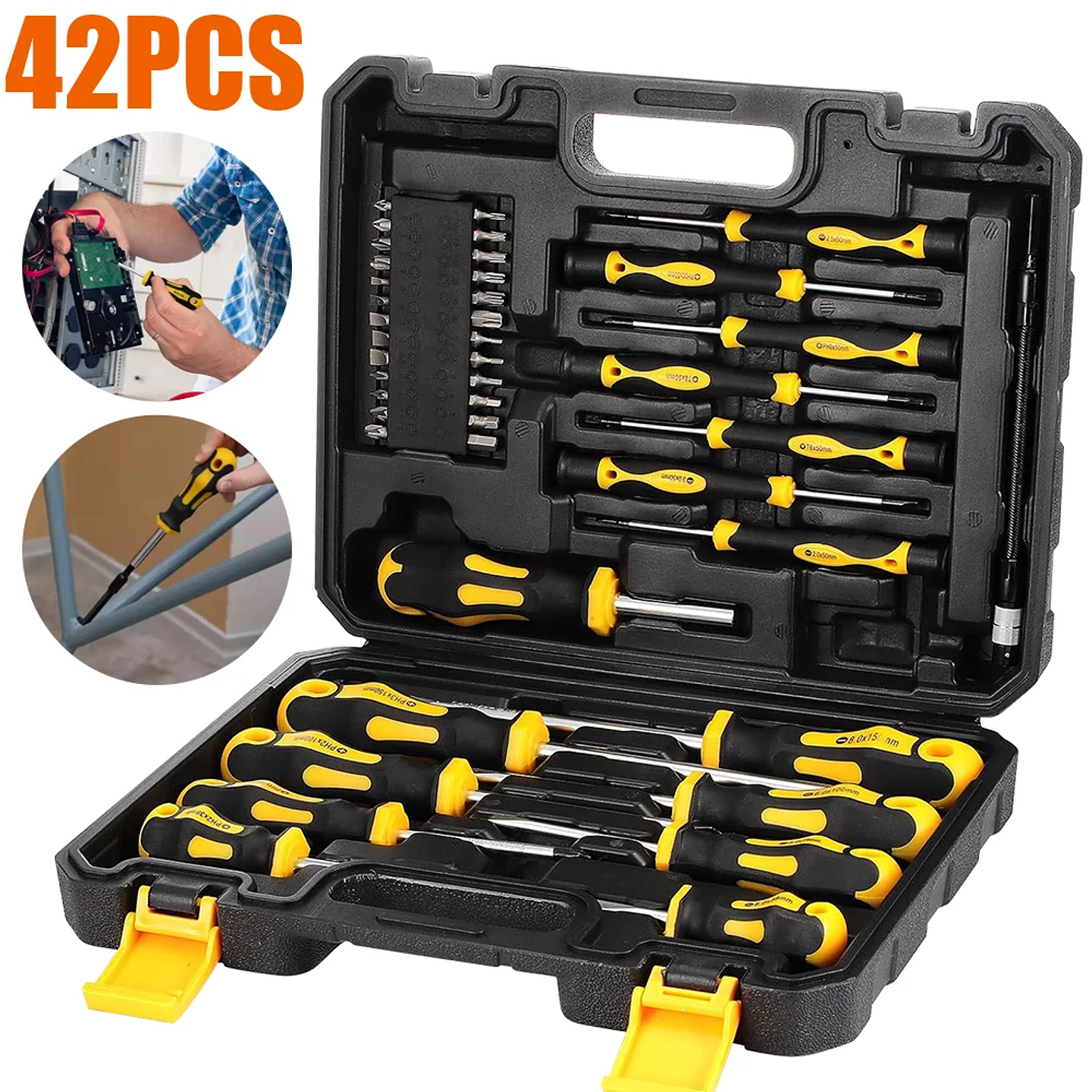 42-Piece Magnetic Precision Screwdriver Set with Storage Case 1
