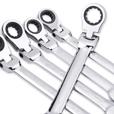 72-Tooth Flexible Head Ratchet Wrench | Professional Mirror Finish Spanner