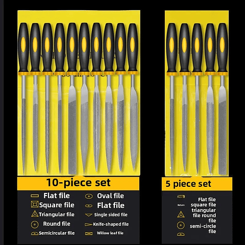 5-Piece Precision Alloy Steel Hand File Set for Wood and Metal