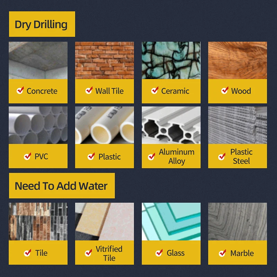 Hex Drill Bit Set for Tile, Glass, and Concrete 3