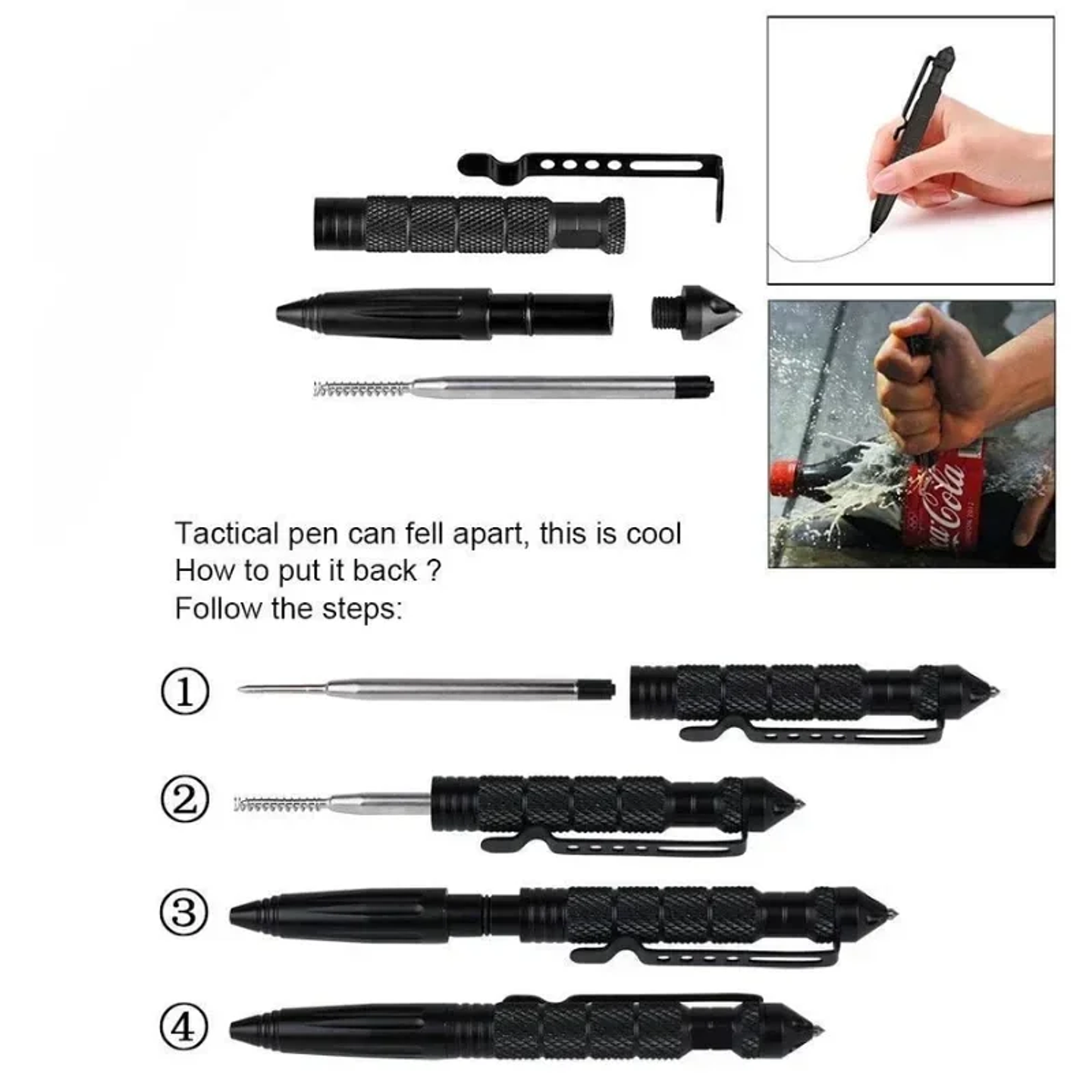 Tactical Self-Defense Pen with Tungsten Steel Glass Breaker 5