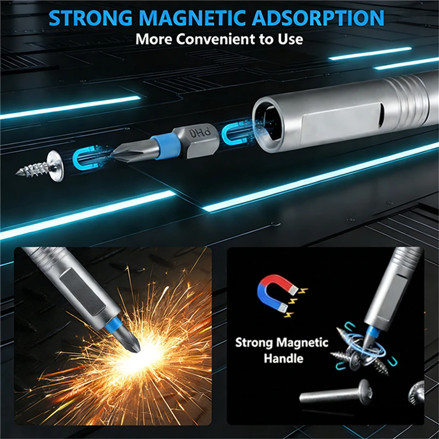 24-in-1 Magnetic Ratchet Screwdriver Set with High-Torque Handle 3