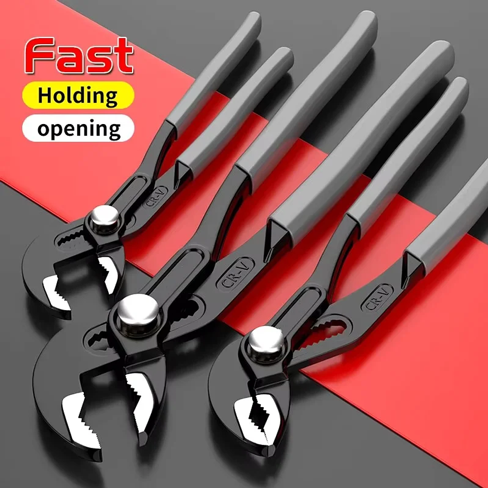 Quick-Release Water Pump Pliers | Adjustable V-Jaw Plumbing Wrench 3
