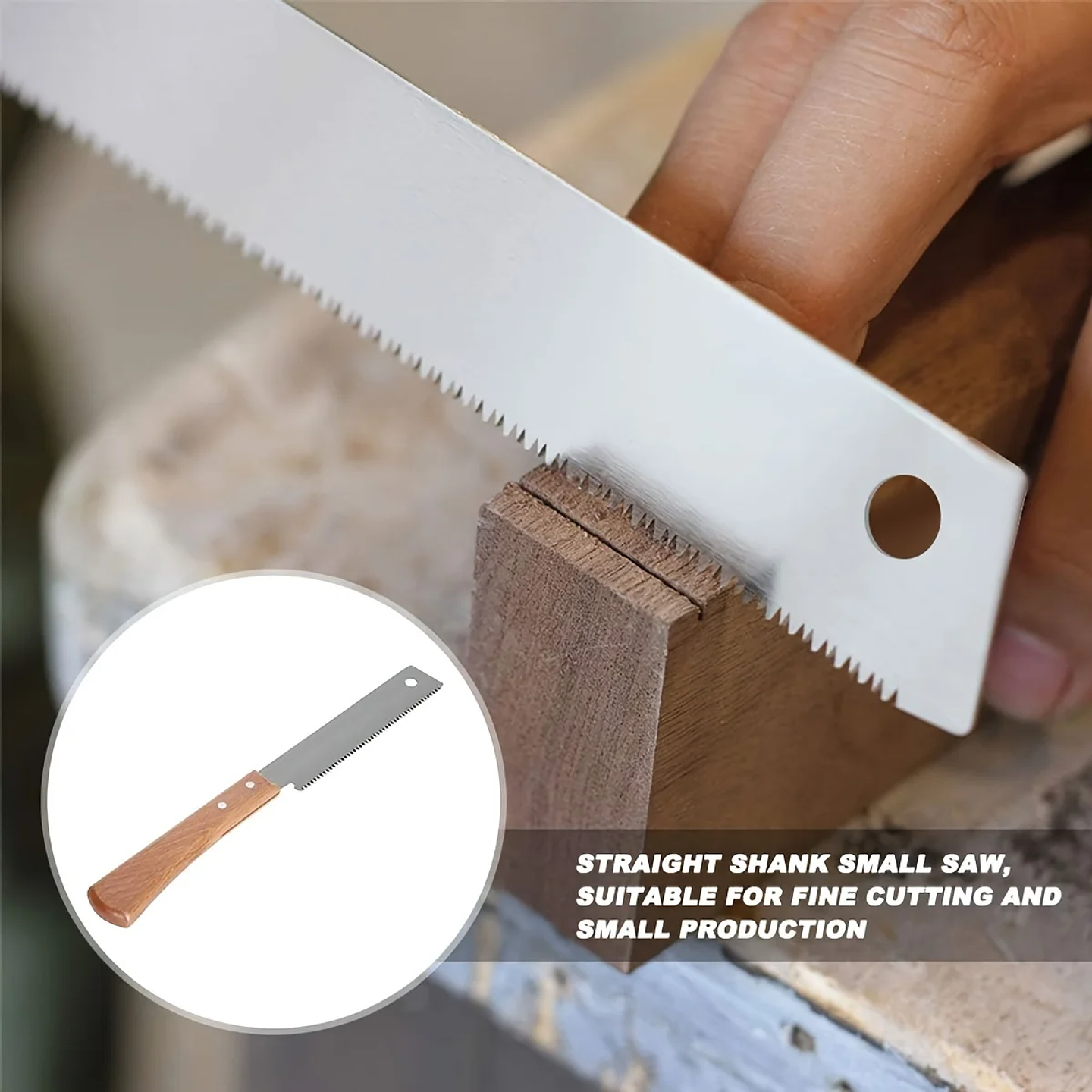 12 Inch Small Hand Saw | Flush Cut Woodworking Pull Saw with Wooden Handle 2