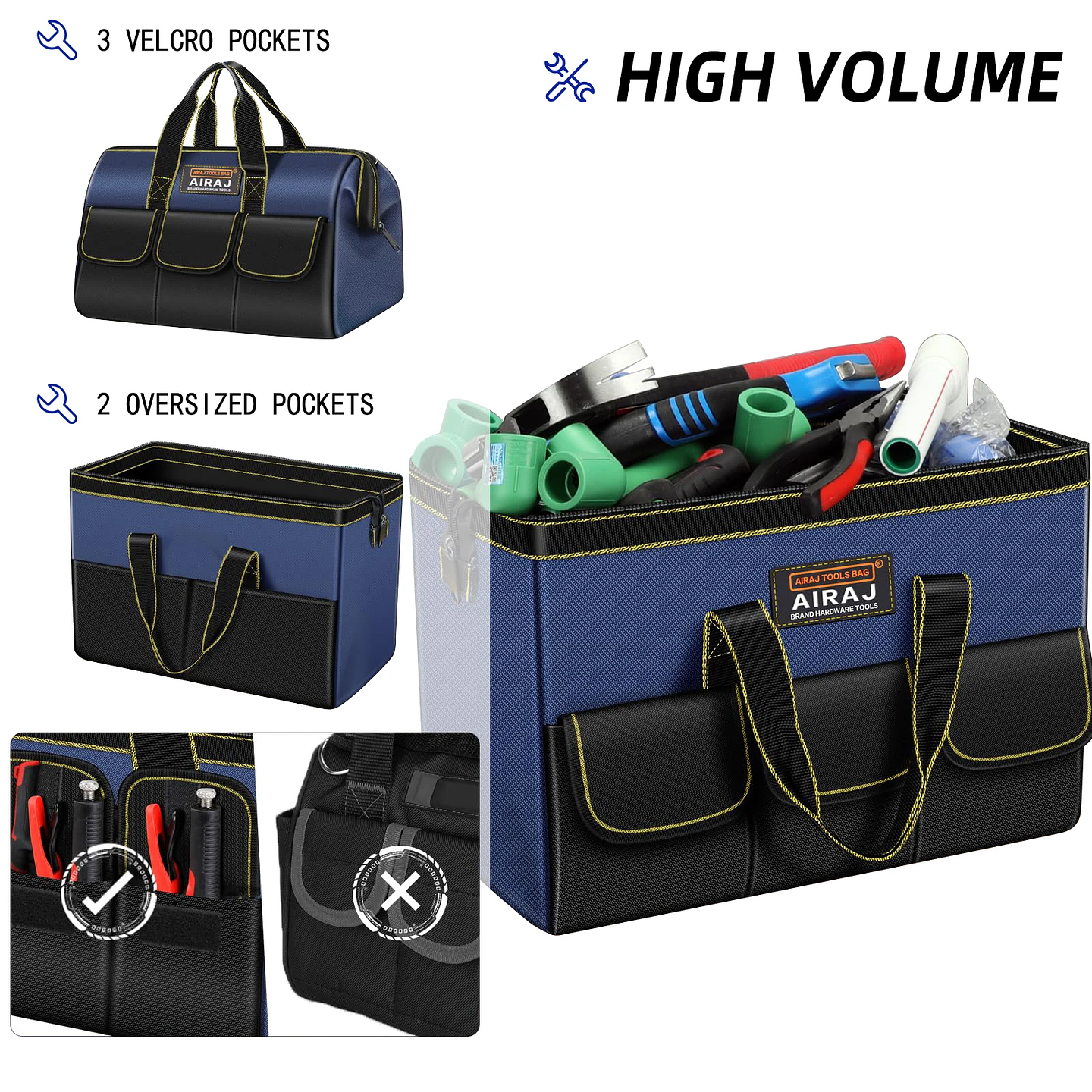 High Capacity 1680D Oxford Waterproof Electrician Tool Bag 4