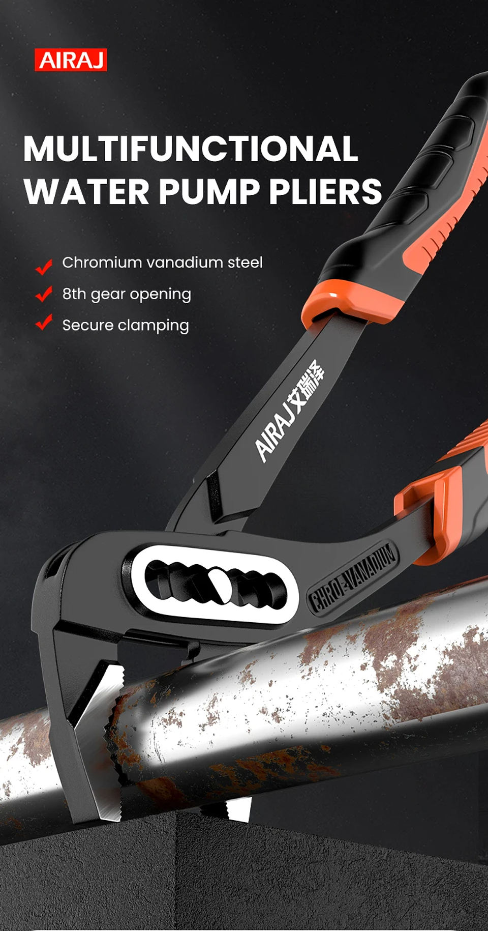 Industrial Grade Quick-Release Water Pump Pliers | 8