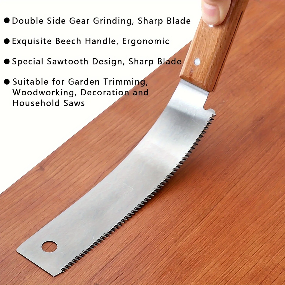 12 Inch Small Hand Saw | Flush Cut Woodworking Pull Saw with Wooden Handle 4