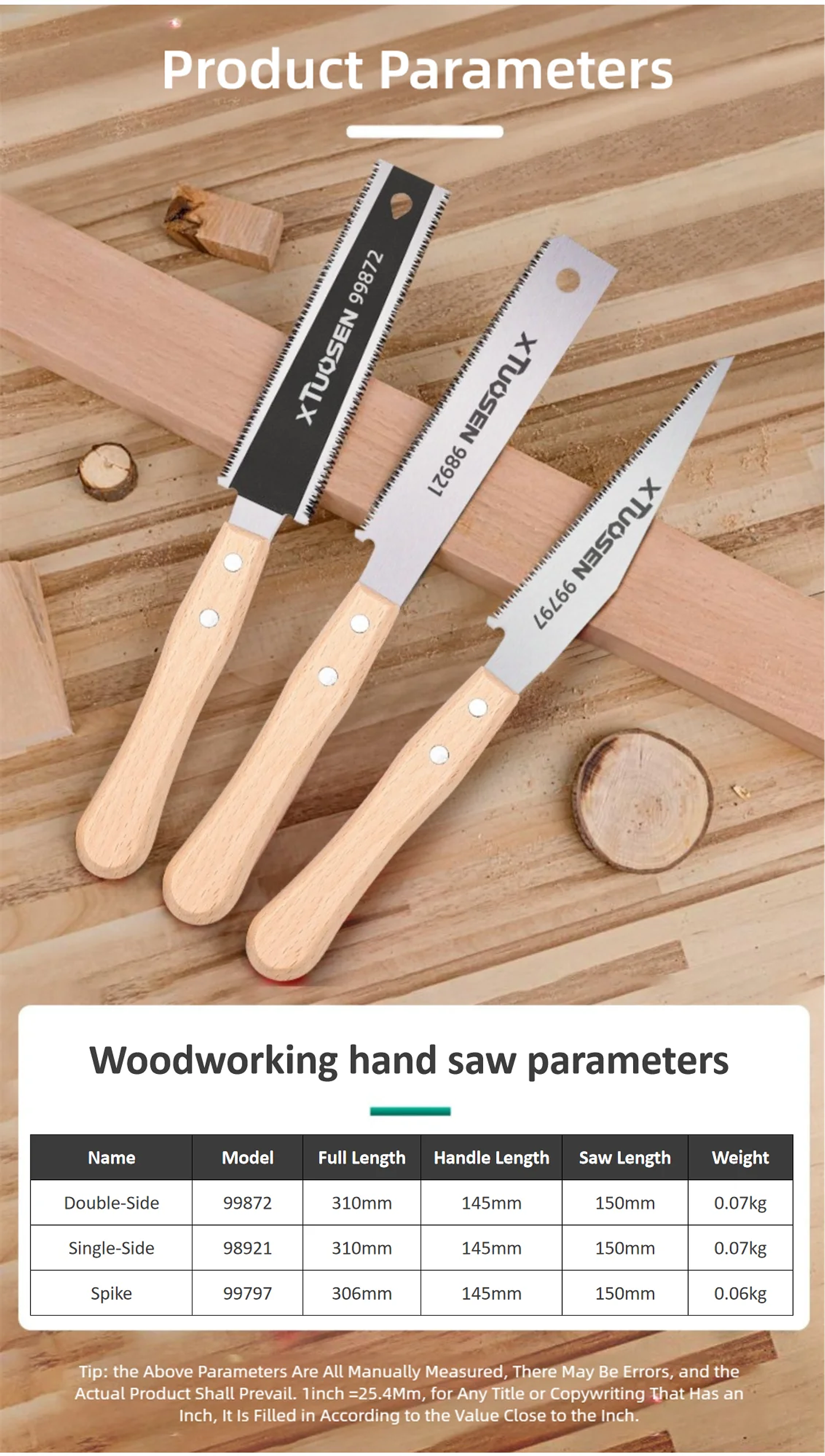 6-Inch Double-Sided Hand Saw for Precision Flush Cutting 8