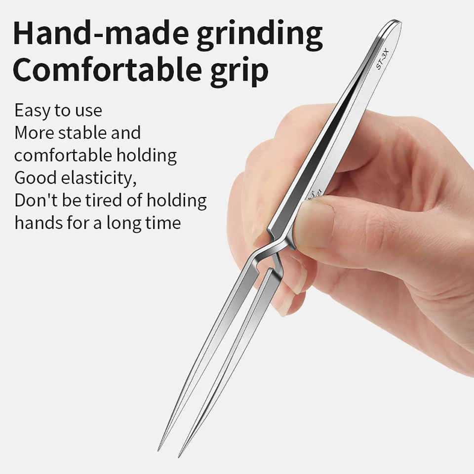 Stainless Steel Reverse Tweezers | Anti-Static Precision Forceps 5