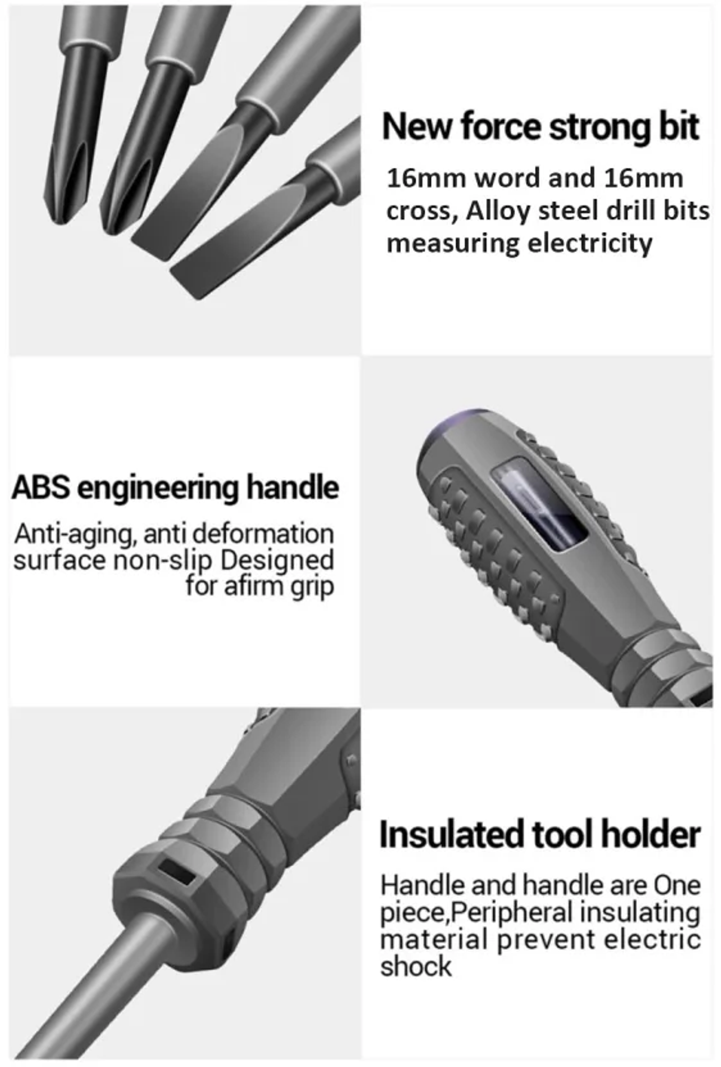 2-Piece Insulated Electrician Screwdriver & 12-220V Voltage Tester Set 9