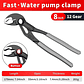 Quick-Release Water Pump Pliers | Adjustable V-Jaw Plumbing Wrench - thumbnail 6