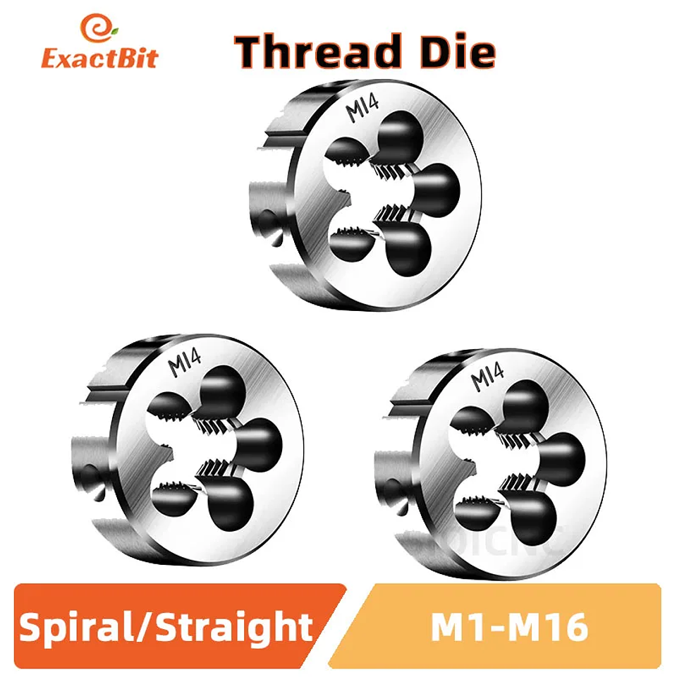 ExactBit Right Hand Metric Thread Die | High-Strength M1-M16 Metal Thread Tool 1