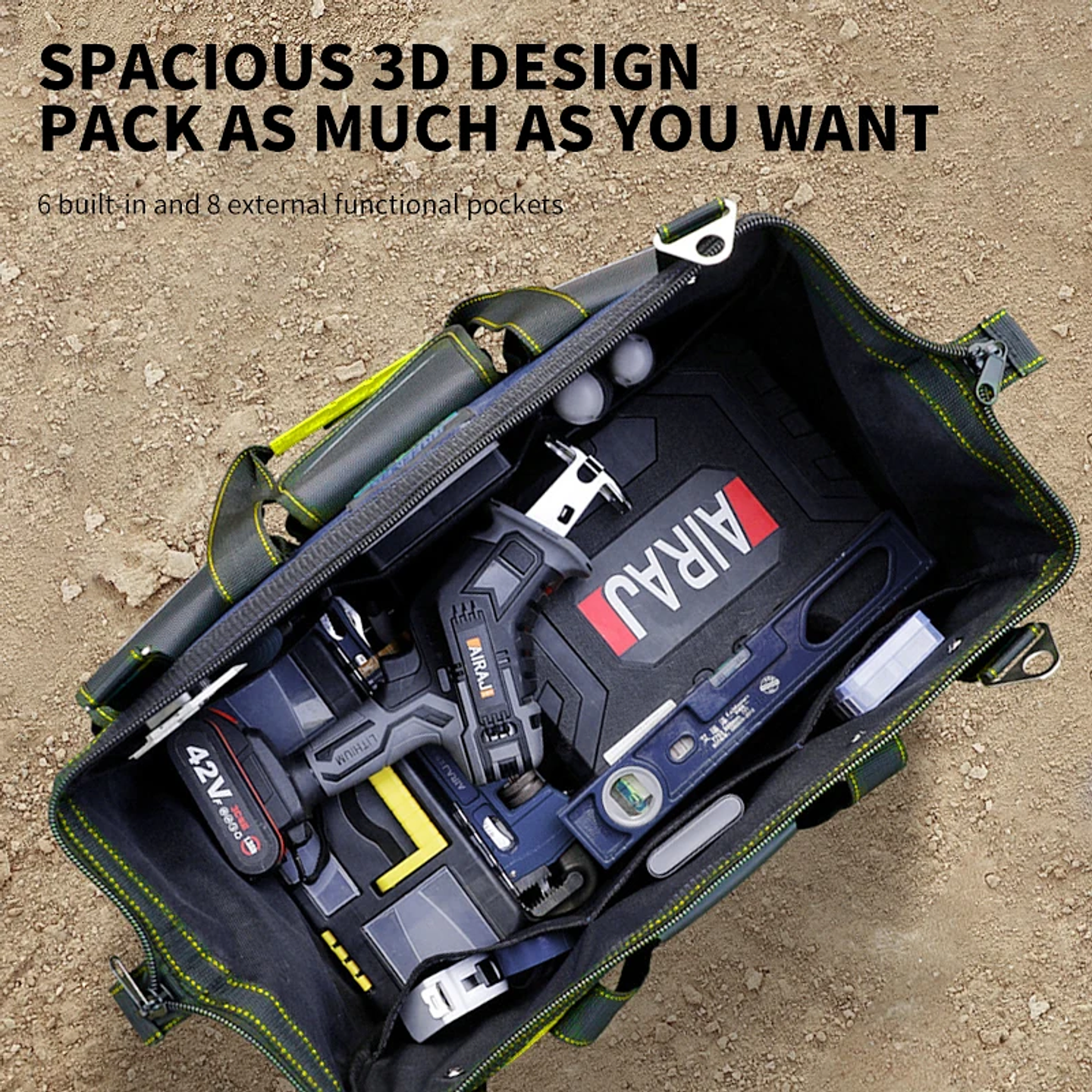 High Capacity 1680D Oxford Waterproof Electrician Tool Bag 6