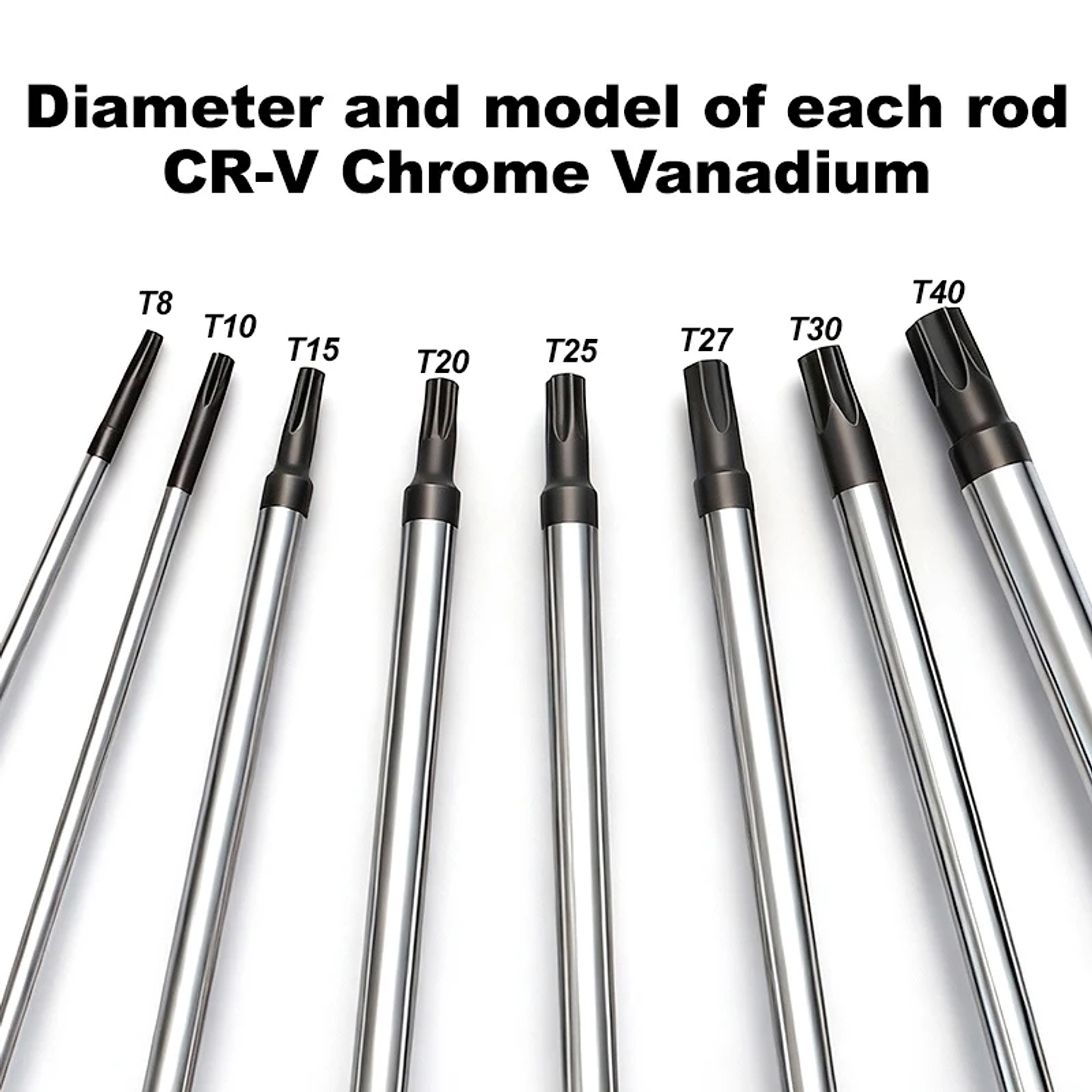 8-Piece Magnetic Torx Screwdriver Set with Anti-Rust CR-V Shank 4