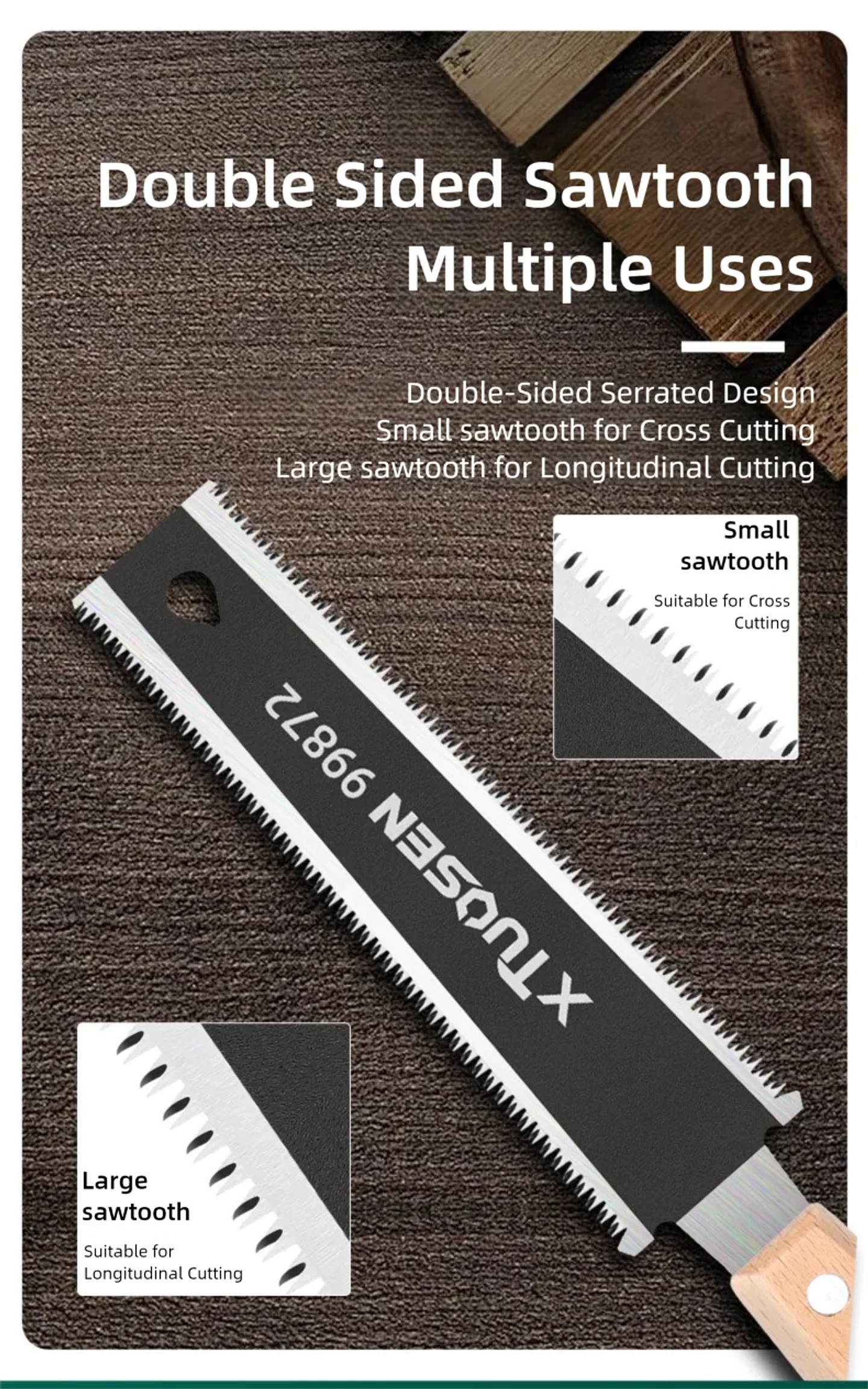 6-Inch Double-Sided Hand Saw for Precision Flush Cutting 10