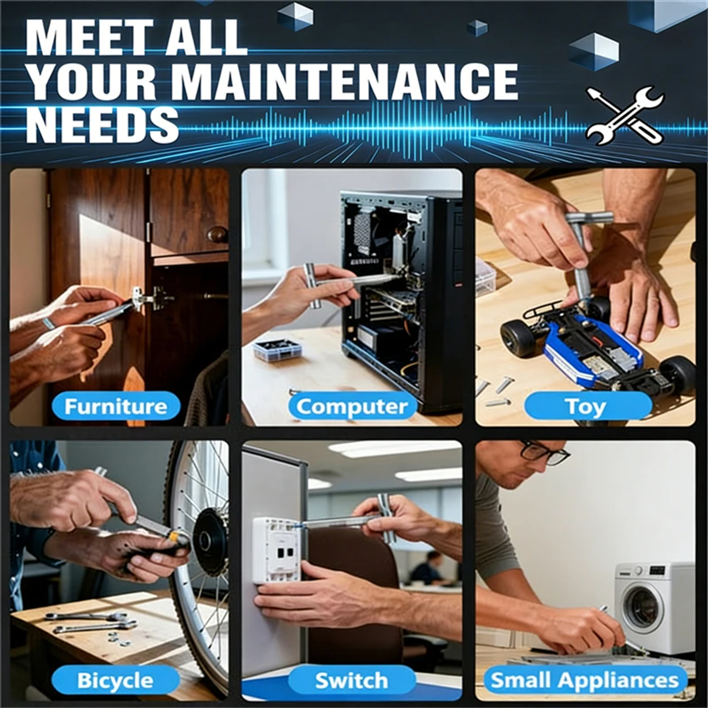 24-in-1 Magnetic Ratchet Screwdriver Set with High-Torque Handle 6