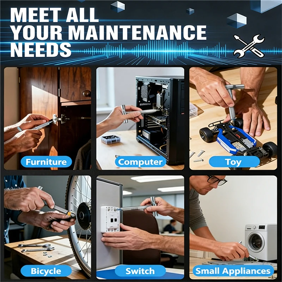 24-in-1 Magnetic Ratchet Screwdriver Set with High-Torque Handle 6